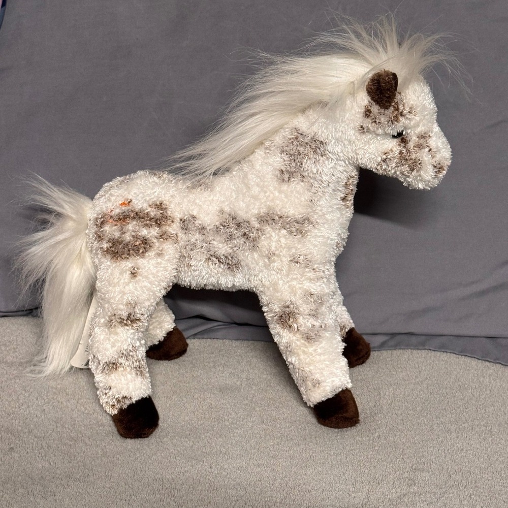 Douglas Cuddle Toys Appaloosa Horse Plush Dappled White Brown Stuffed Animal 12"